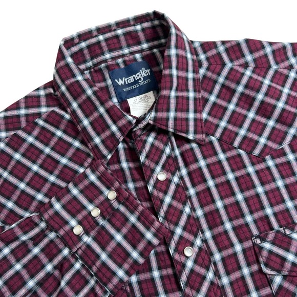 Wrangler Other - Wrangler Mens Large Tall Plaid Pearl Snap Long Sleeve Western Shirt READ